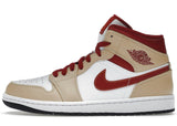 Jordan 1 Mid Light Curry Cardinal