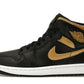 Jordan 1 Mid Black Metallic Gold