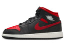 Jordan 1 Mid Black Summit White Varsity Red (GS)