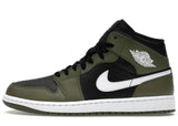 Jordan 1 Mid Black White Olive
