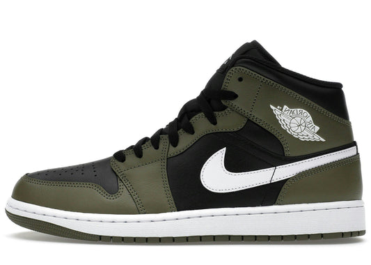 Jordan 1 Mid Black White Olive