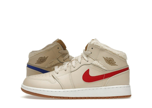 Jordan 1 Mid Utility Fleece Pearl White (GS)