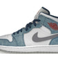 Jordan 1 Mid French Blue Fire Red