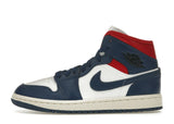 Jordan 1 Mid French Blue Gym Red (Women's)