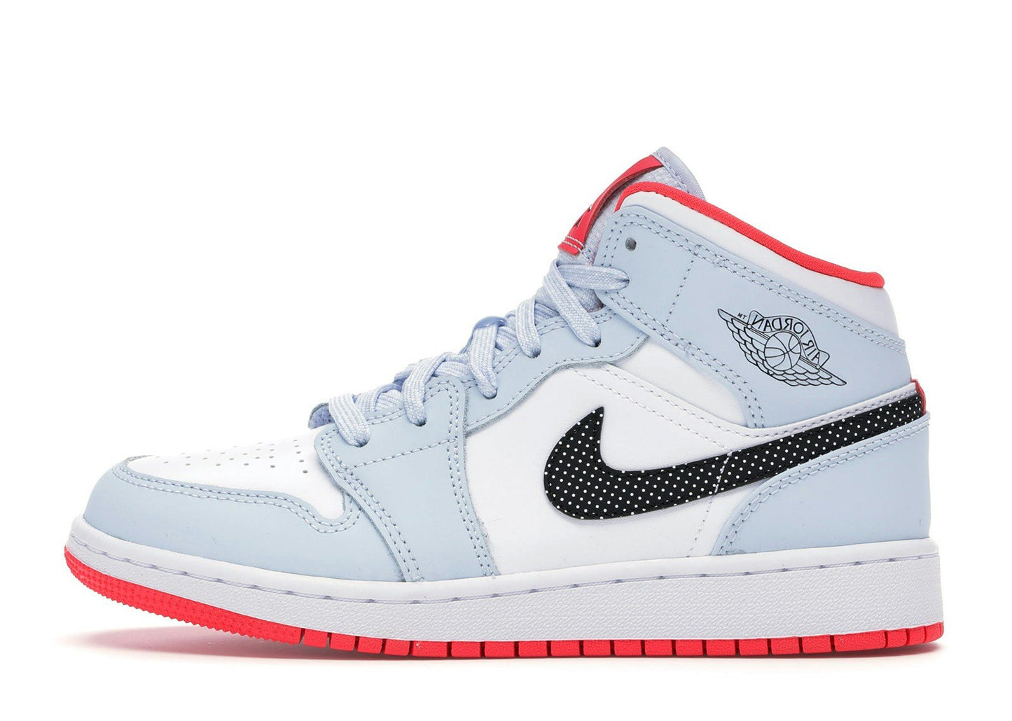 Jordan 1 Mid Half Blue Polka Dot Swoosh (GS)