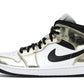 Jordan 1 Mid Metallic Gold Black White