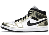 Jordan 1 Mid Metallic Gold Black White