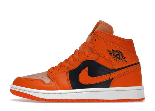 Jordan 1 Mid SE Rush Orange Crimson Bliss (Women's)