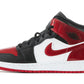 Jordan 1 Mid Patent Bred Toe (GS)