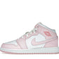 Jordan 1 Mid Pink Foam Fire Red (GS)