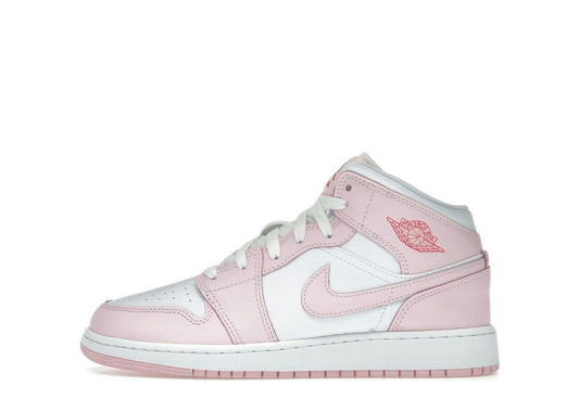 Jordan 1 Mid Pink Foam Fire Red (GS)