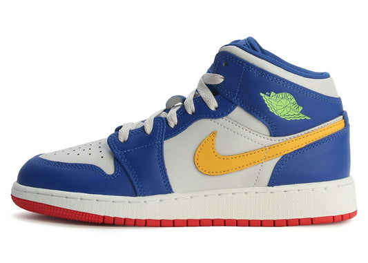 Jordan 1 Mid Racer Blue Red Gold (GS)