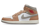 Jordan 1 Mid Rattan White College Grey