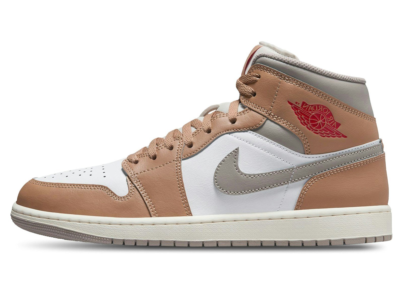 Jordan 1 Mid Rattan White College Grey