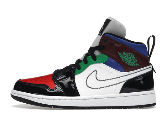 Jordan 1 Mid SE Black White Multi-Color (Women's)