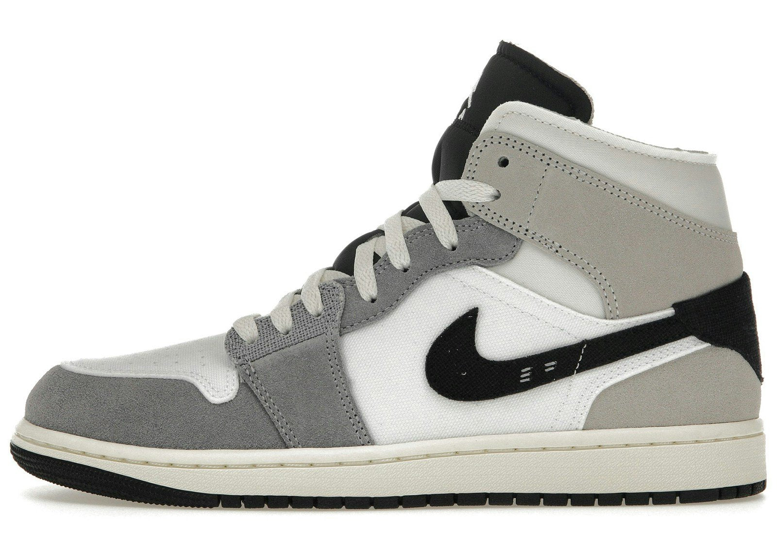 Jordan 1 Mid SE Craft White Cement Grey Black