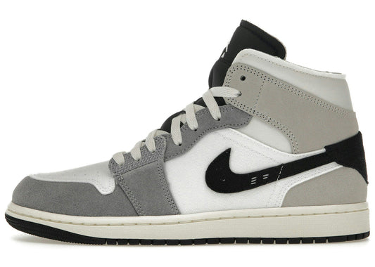 Jordan 1 Mid SE Craft White Cement Grey Black