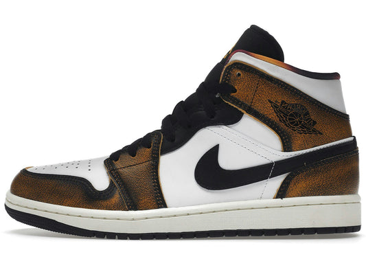 Jordan 1 Mid SE Orange Wear Away