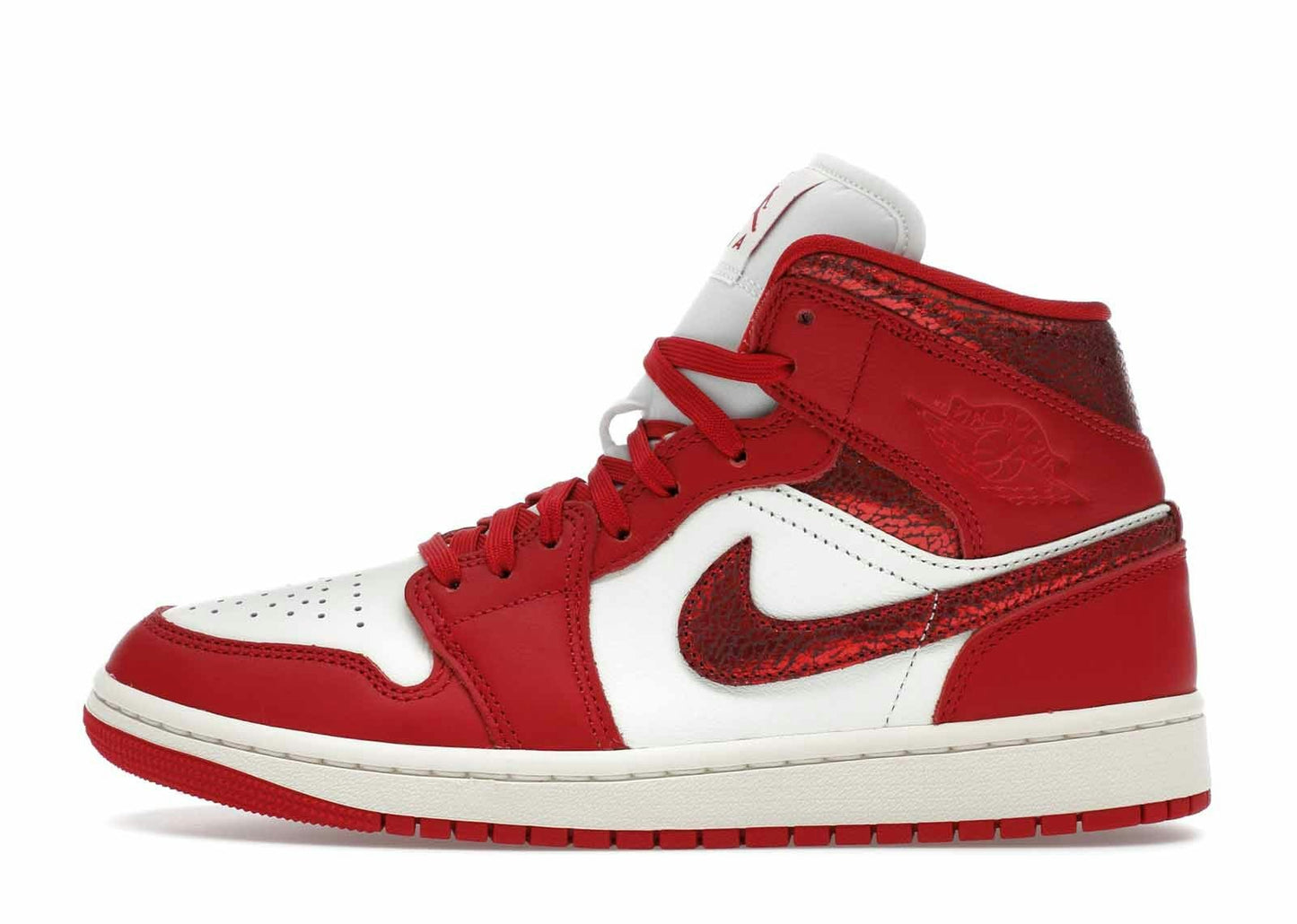 Jordan 1 Mid SE Red Cracked Leather (Women's)