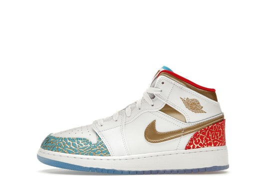Jordan 1 Mid Sneaker School NC to Chicago (GS)