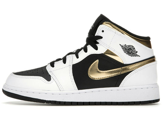 Jordan 1 Mid White Gold Black (GS)