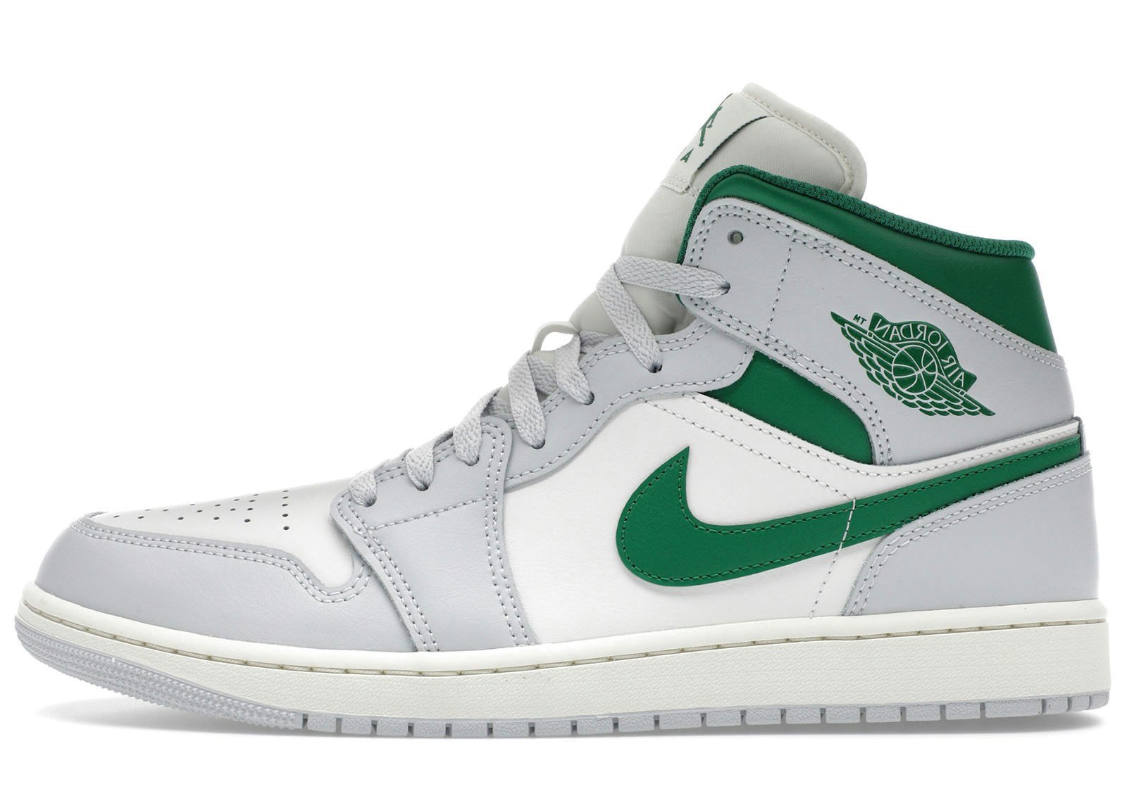 Jordan 1 Mid White Pure Platinum Pine Green