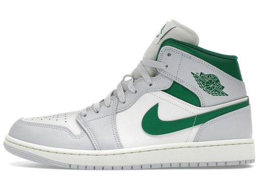 Jordan 1 Mid White Pure Platinum Pine Green