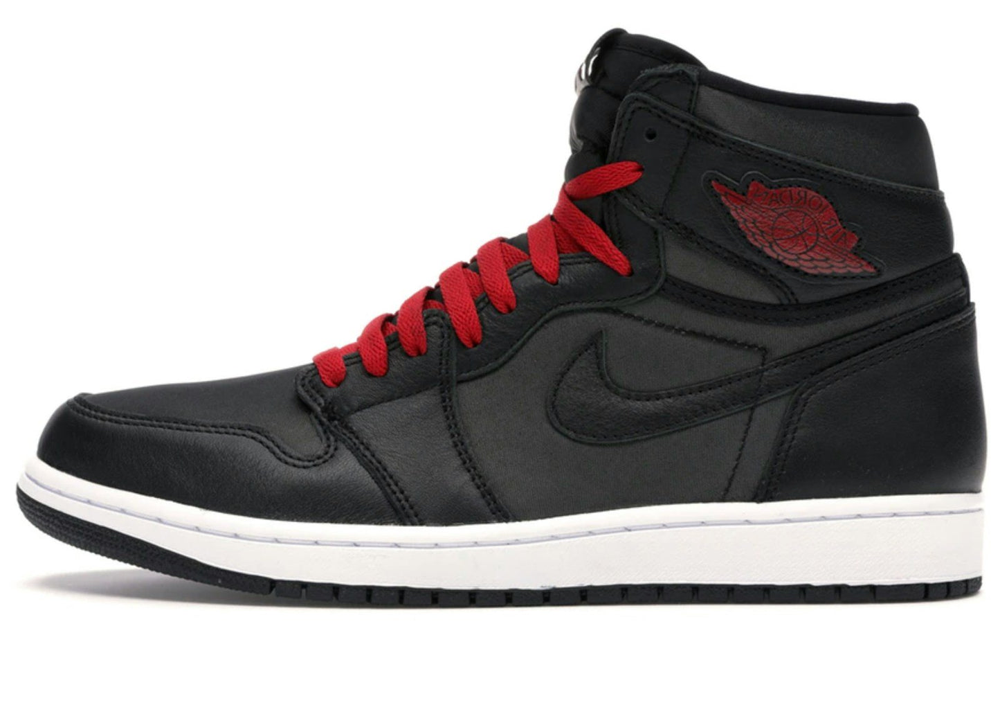 Jordan 1 Retro High Black Satin Gym Red