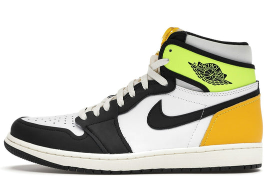 Jordan 1 Retro High White Black Volt University Gold