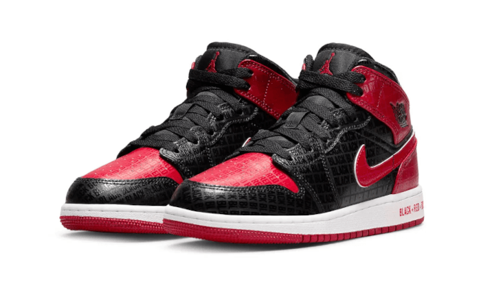 Air Jordan 1 Mid Bred Text (DM9650-001) - 36 EU - 4Y US - Red | SOSUKICKS