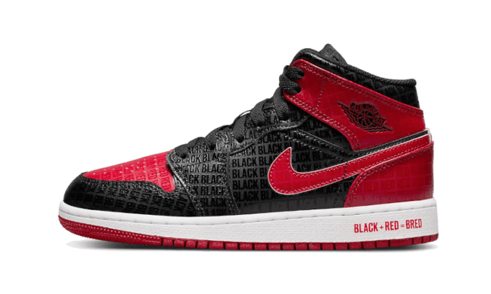 Air Jordan 1 Mid Bred Text (DM9650-001) - EU 35.5–40 - Red | SOSUKICKS