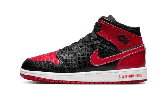 Air Jordan 1 Mid Bred Text (DM9650-001) - EU 35.5–40 - Red | SOSUKICKS