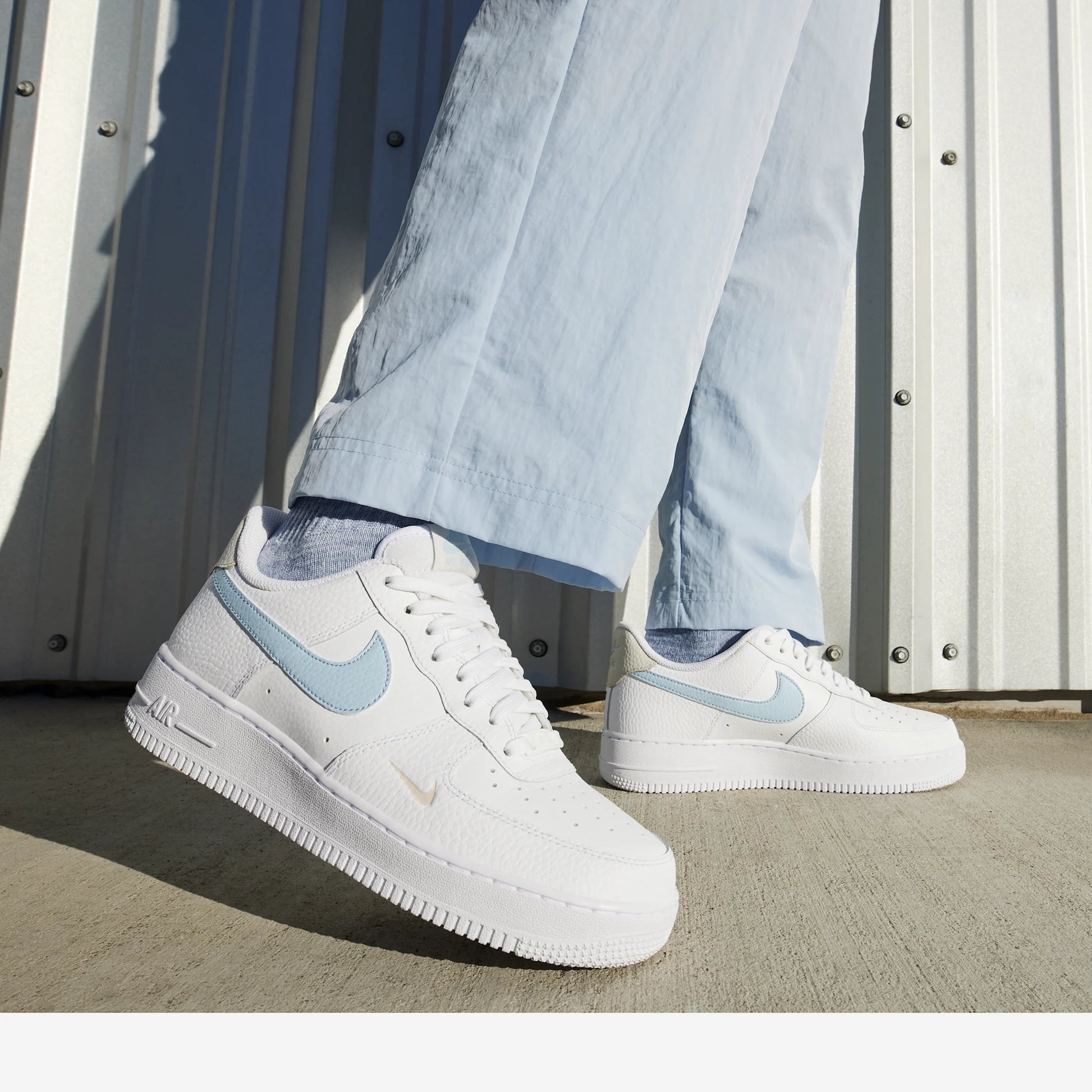 Nike Air Force 1 Low White Light Armory Blue Mini Swoosh (Women's)