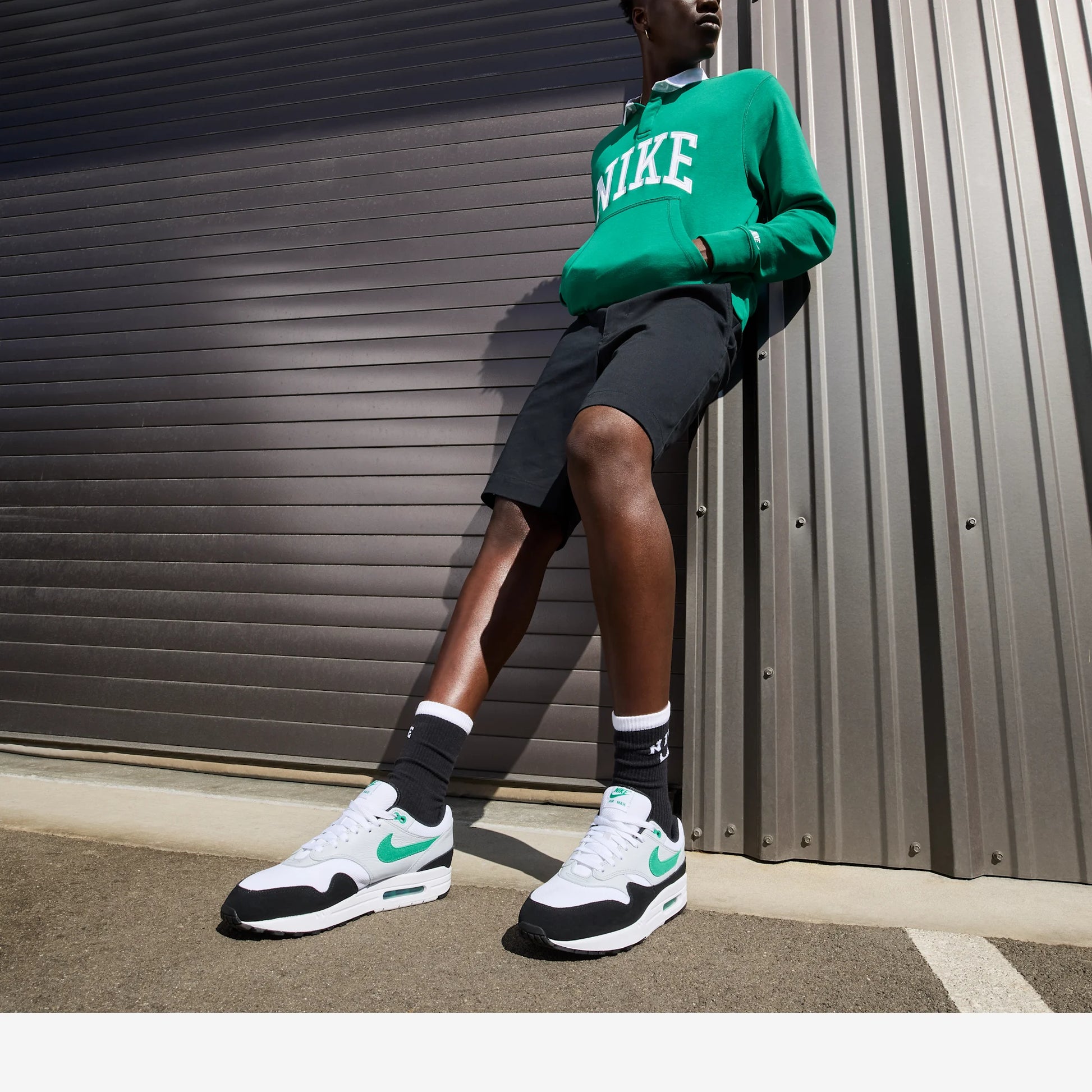 Nike Air Max 1 White Black Stadium Green