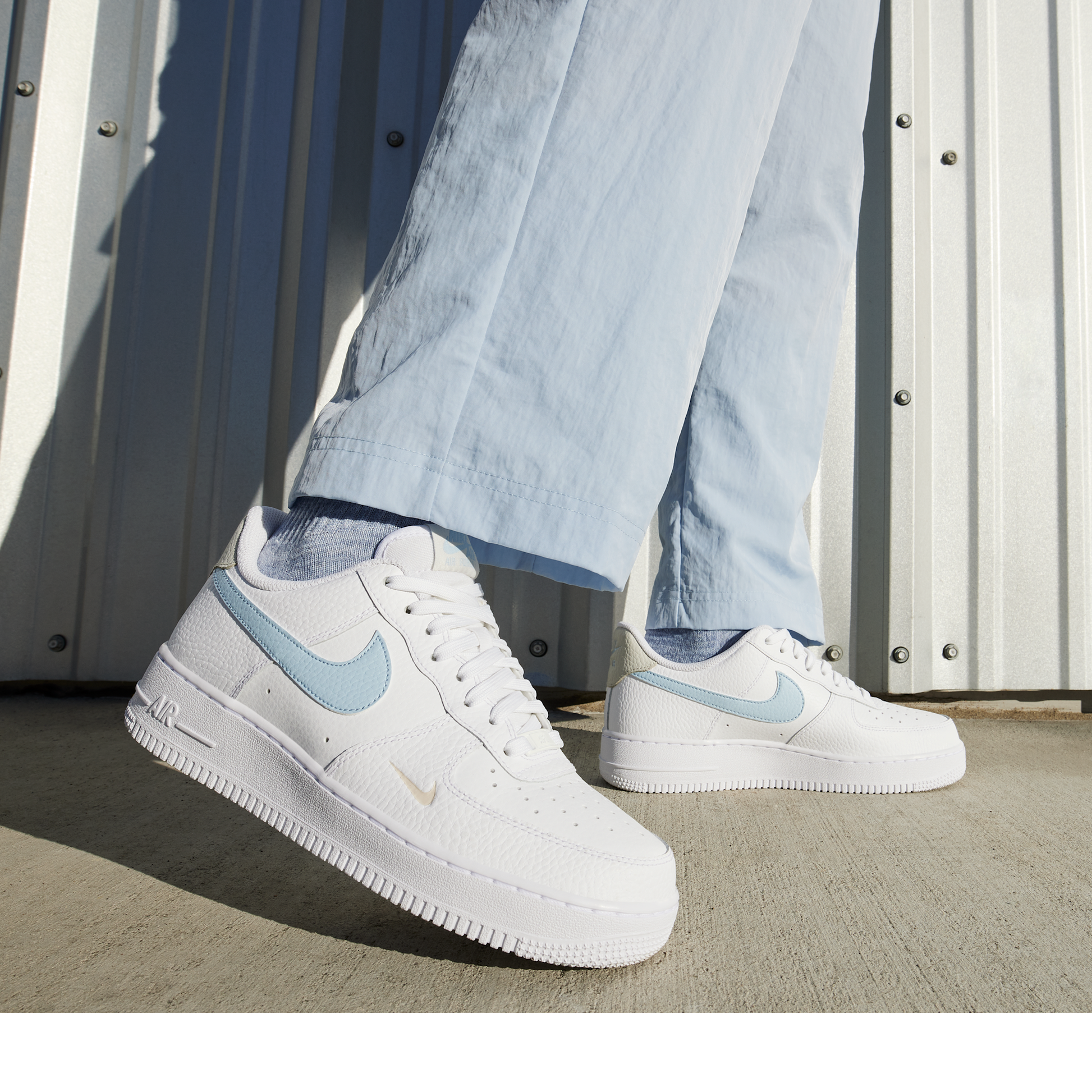 Nike Air Force 1 Low White Light Armory Blue Mini Swoosh (Women's)