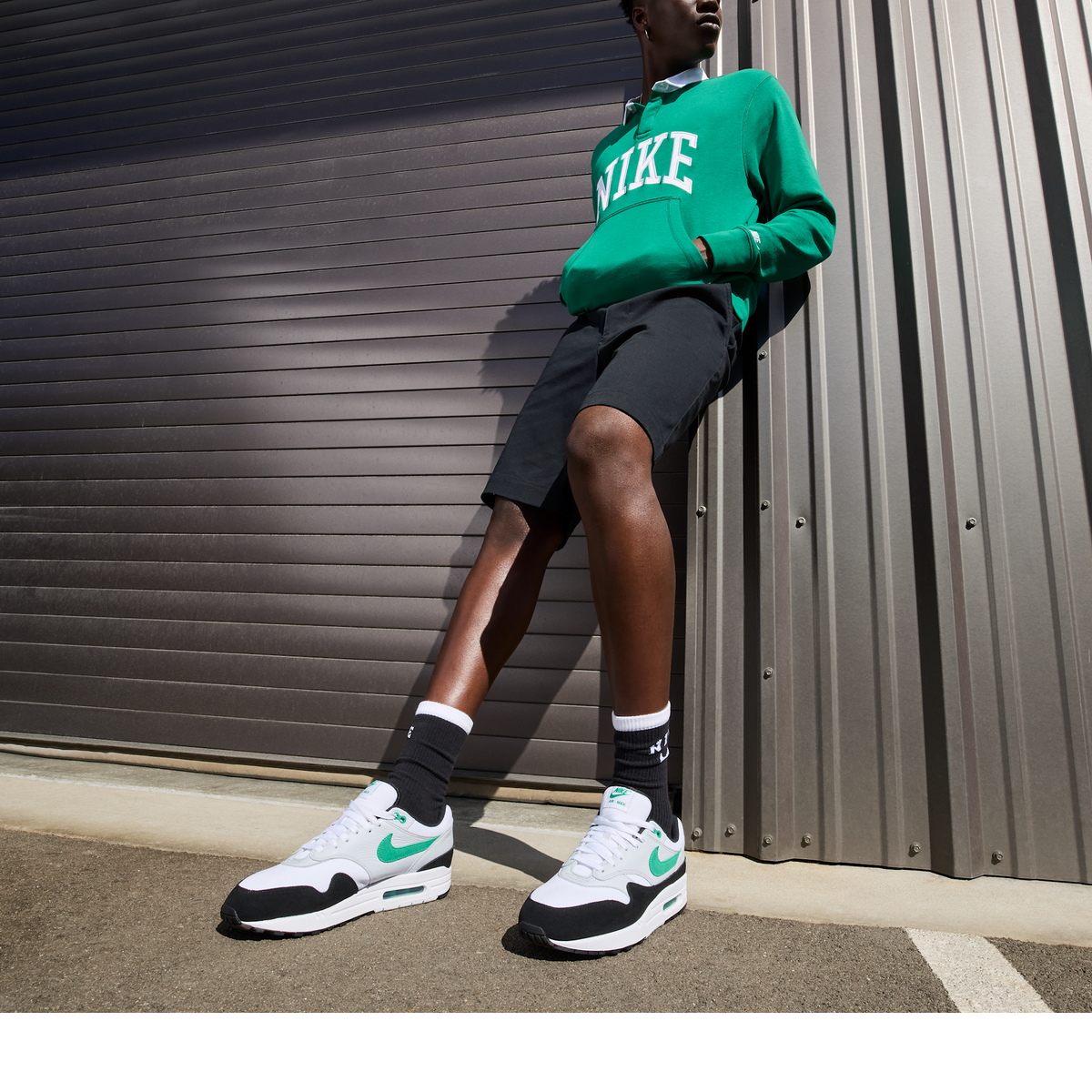 Nike Air Max 1 White Black Stadium Green