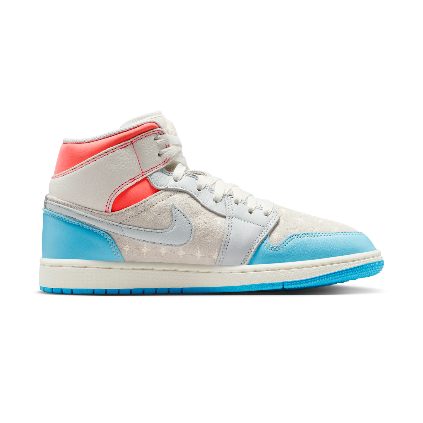Jordan 1 Mid Sail Hot Lava Blue Chill (Women's)