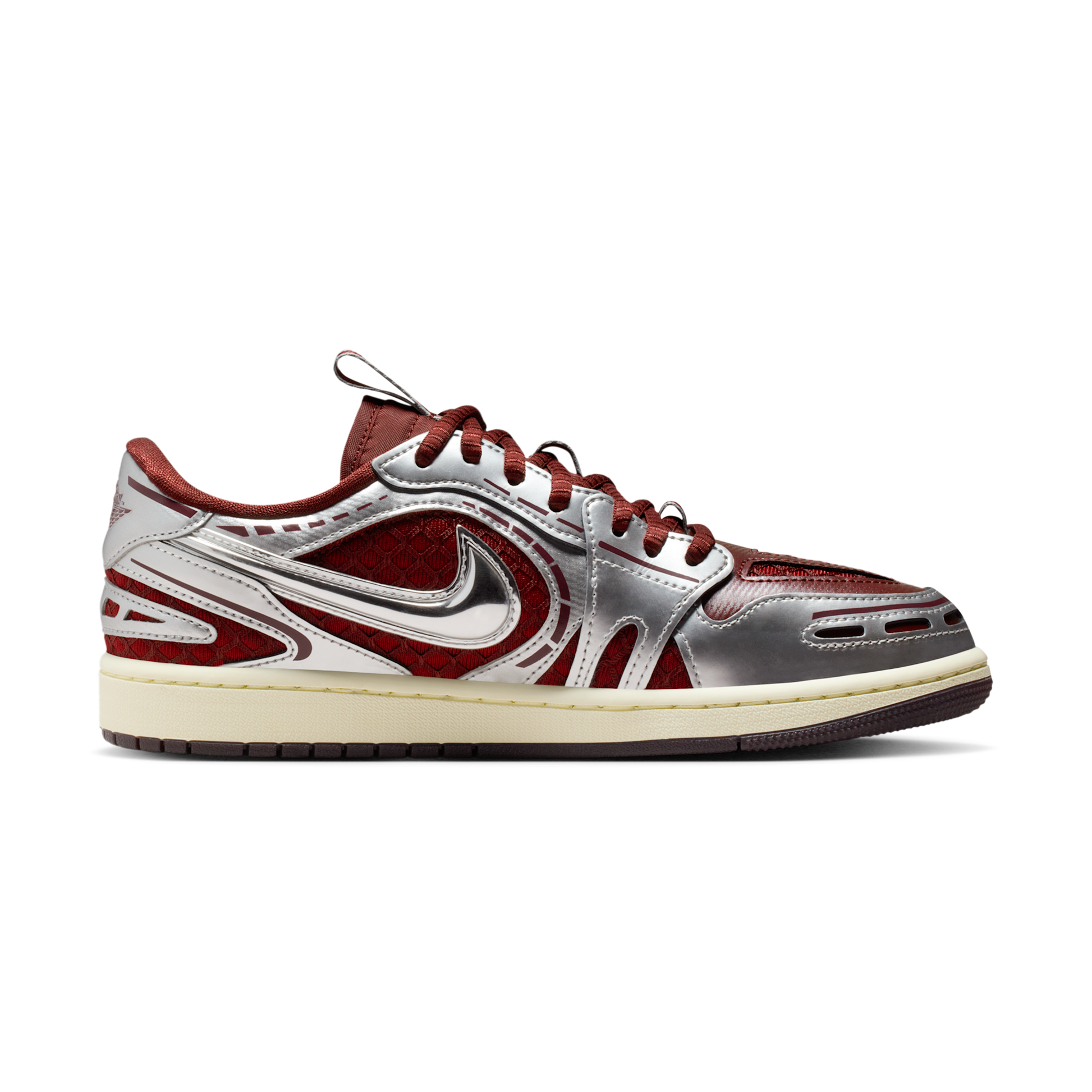 Jordan 1 Low Method of Make V3 Dark Team Red Metallic Silver (Women's)