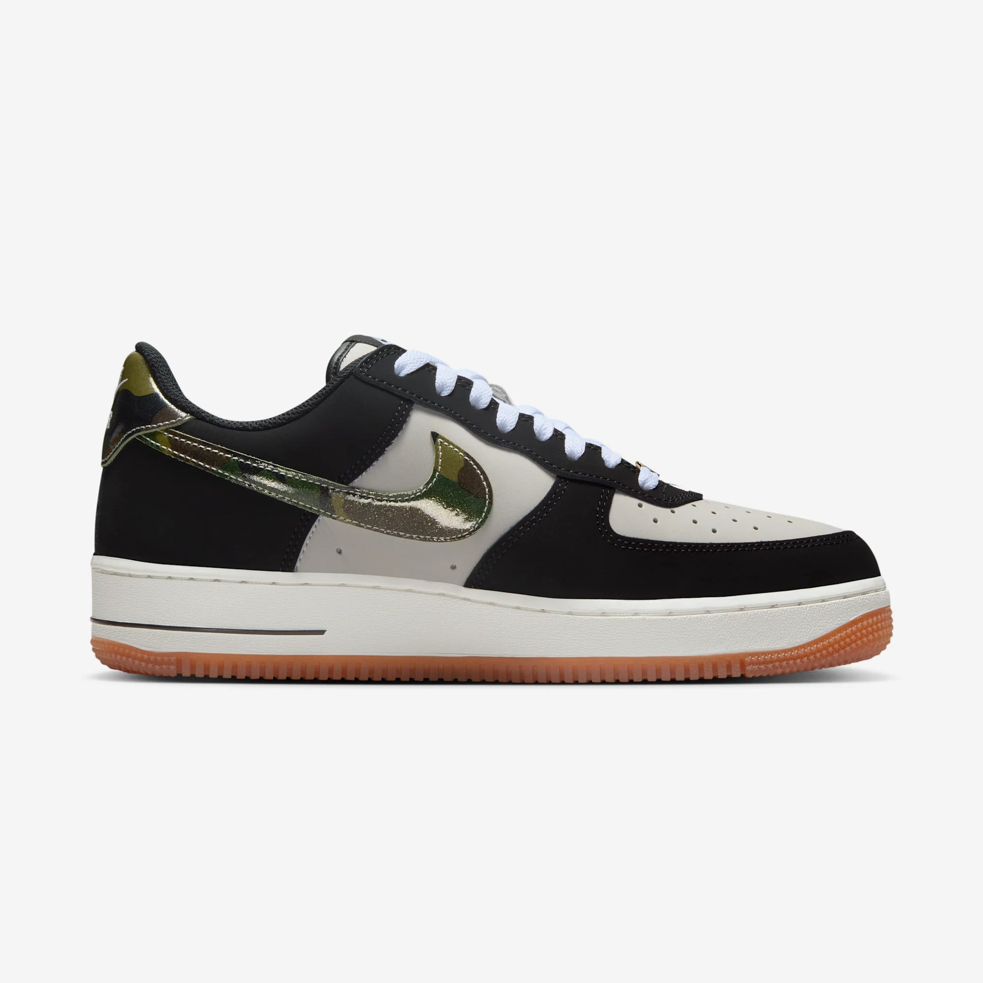 Nike Air Force 1 Low '07 LV8 Black Patent Camo Swoosh