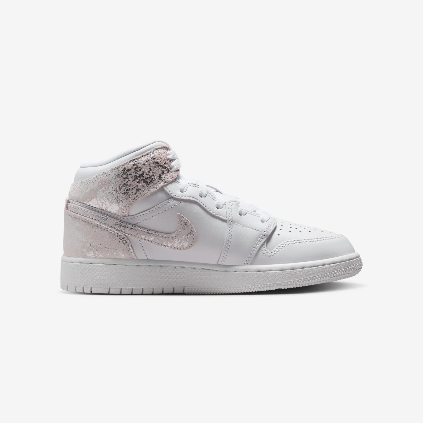 Jordan 1 Mid SE Distressed White Field Silver (GS)