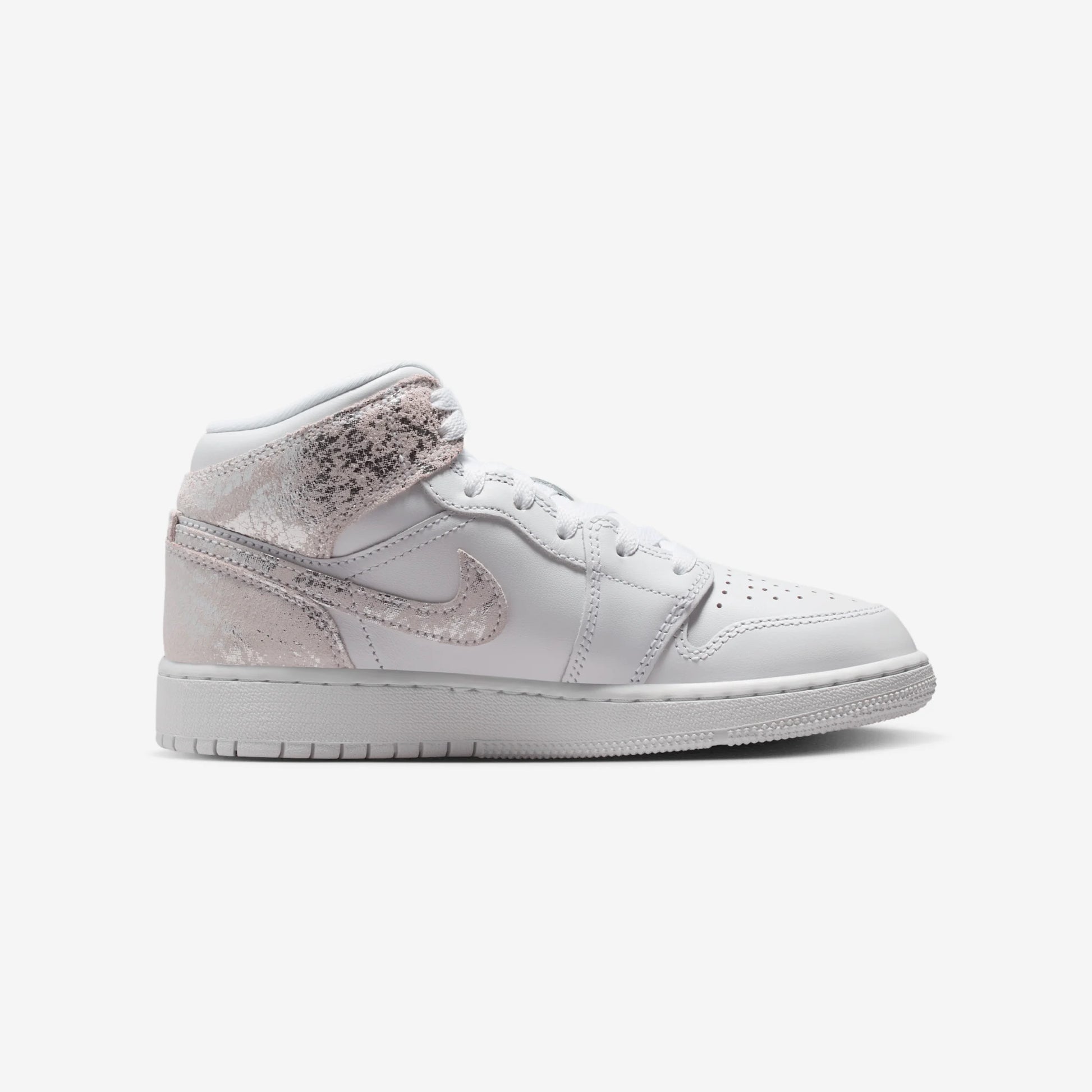 Jordan 1 Mid SE Distressed White Field Silver (GS)