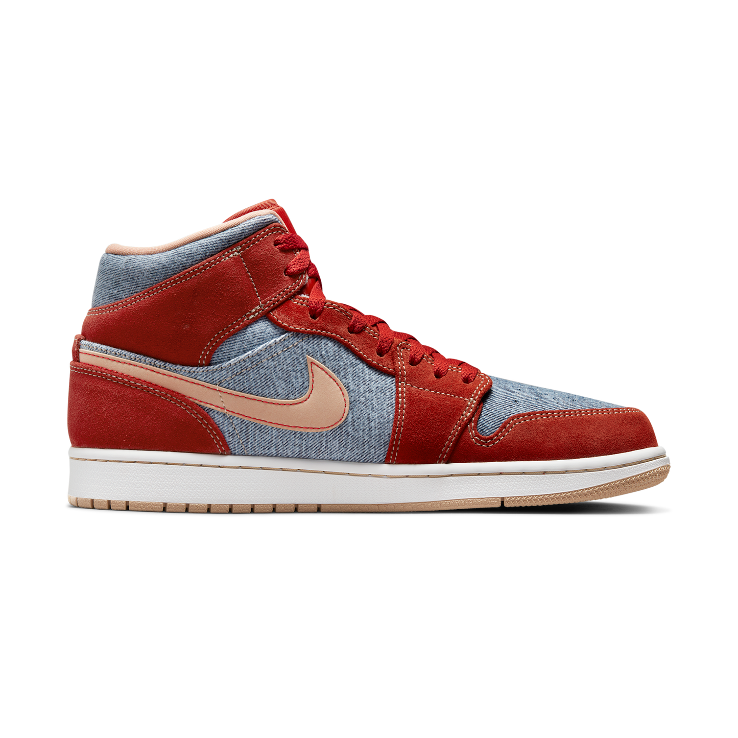 Jordan 1 Mid Denim Red