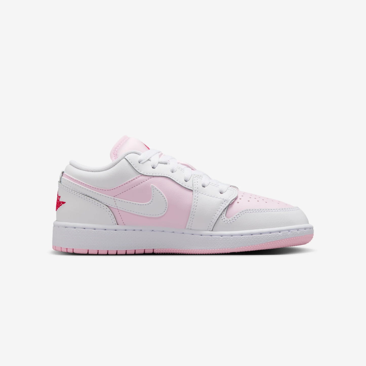 Jordan 1 Low Pink Foam Fire Red White (GS)