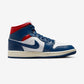 Jordan 1 Mid French Blue Gym Red (Women's)