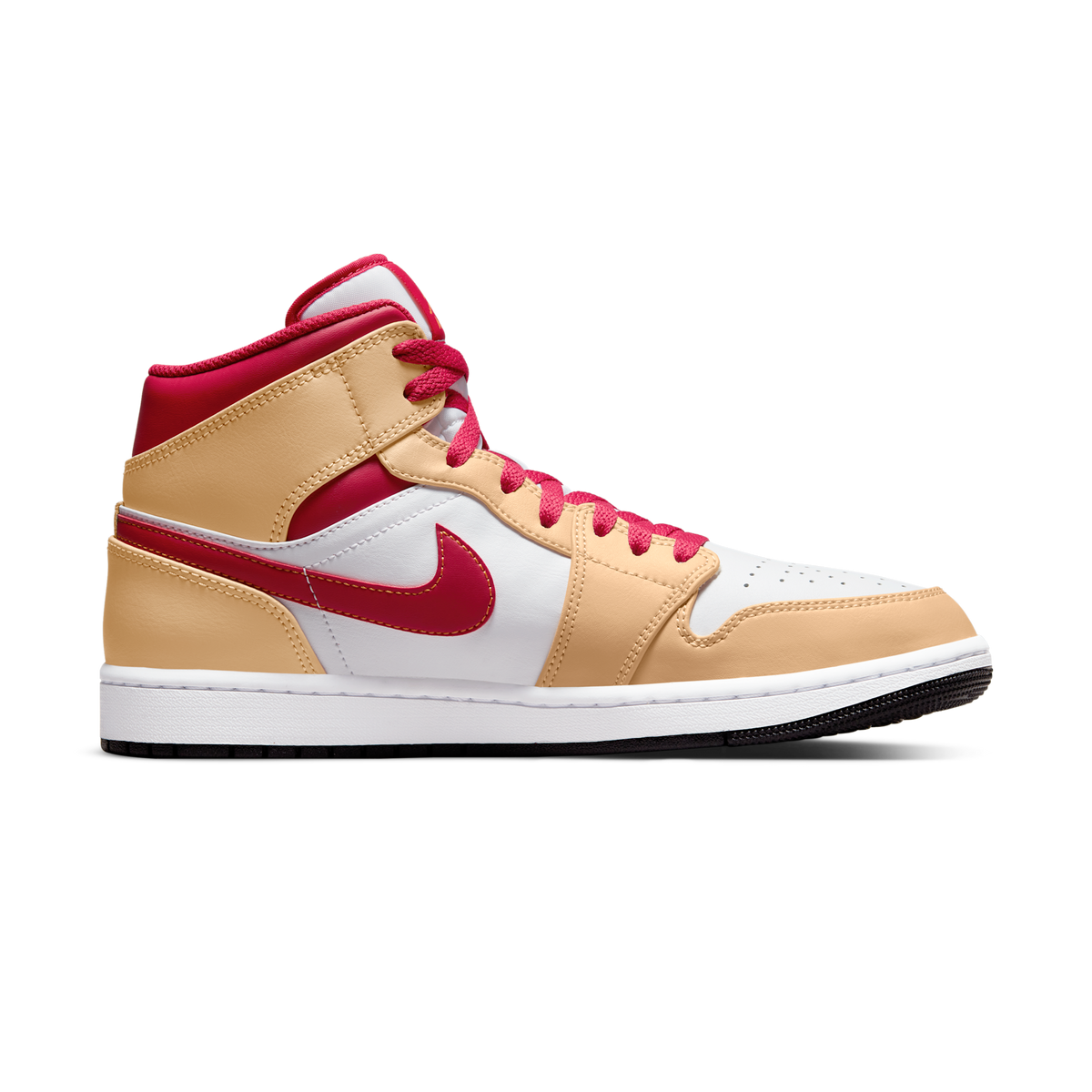 Jordan 1 Mid Light Curry Cardinal