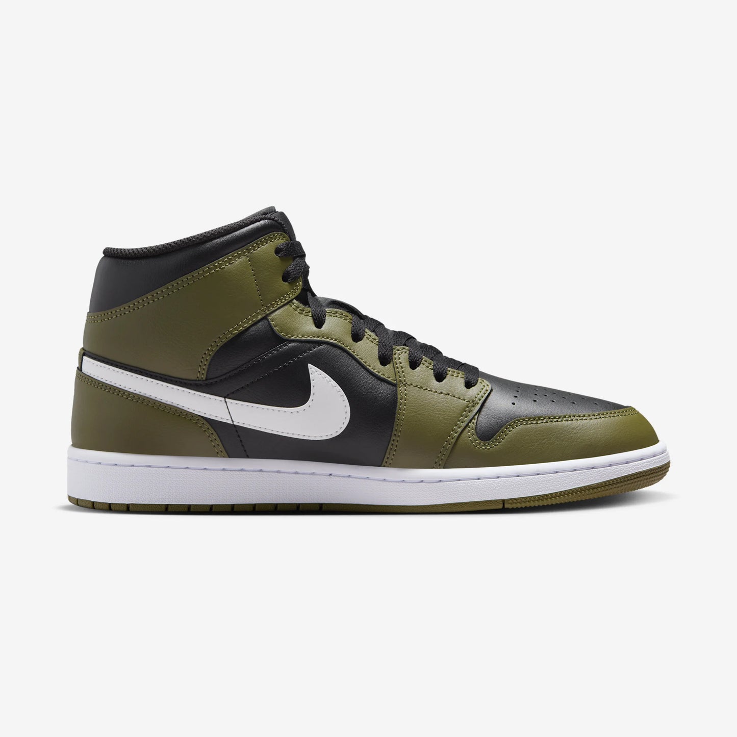 Jordan 1 Mid Black White Olive