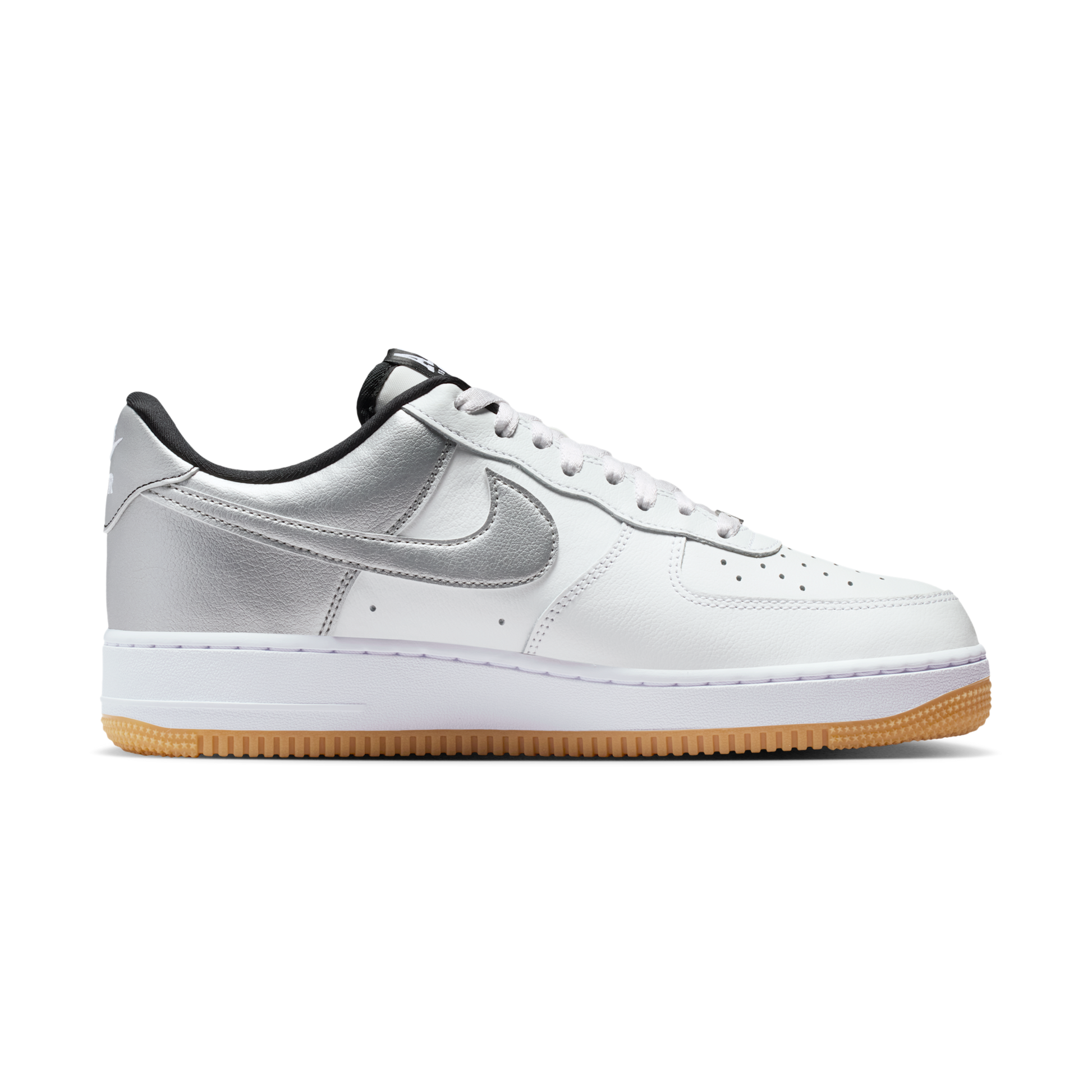 Nike Air Force 1 Low '07 LV8 White Black Metallic Silver