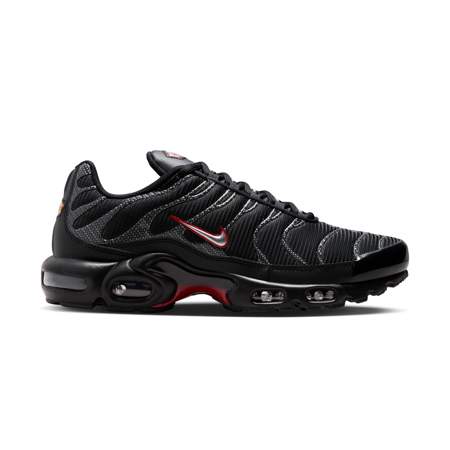 Nike Air Max Plus Black University Red Metallic Silver