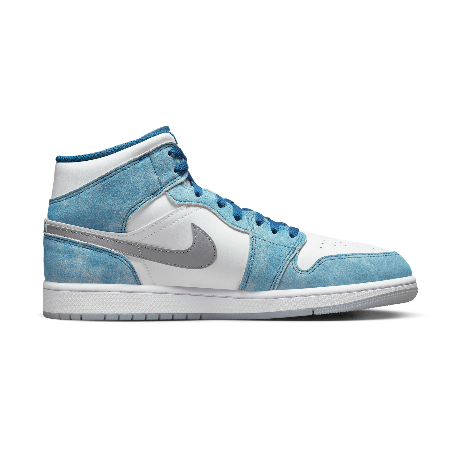 Jordan 1 Mid French Blue Fire Red