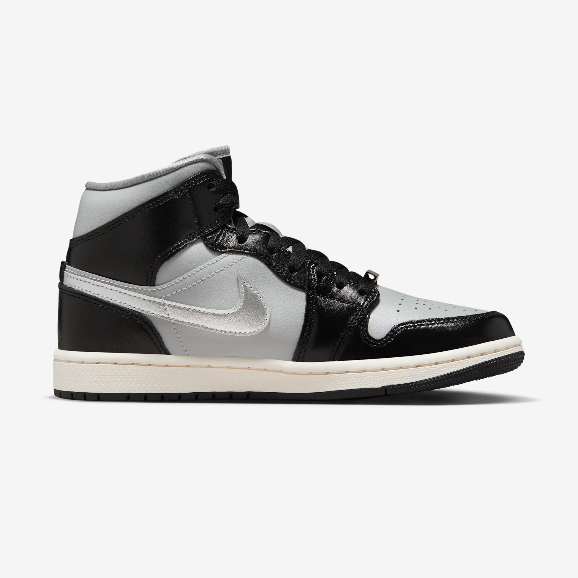 Jordan 1 Mid SE Black Metallic Silver (Women's)
